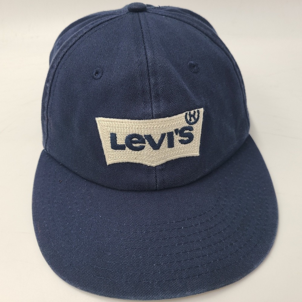 Levis Hat‎ Strapback (Fits Small) Blue Cotton Batwing Logo Casual Everyday Wear